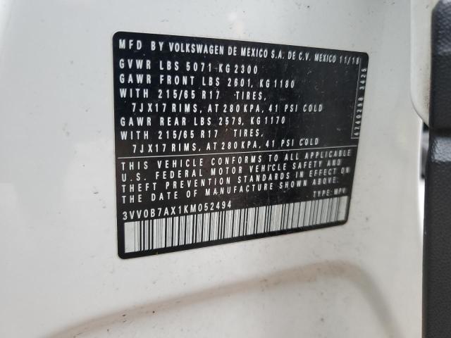 3VV0B7AX1KM052494 - 2019 VOLKSWAGEN TIGUAN S Ağ foto 13