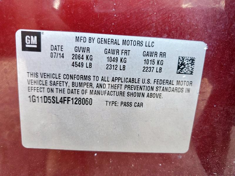 1G11D5SL4FF128060 - 2015 CHEVROLET MALIBU 2LT 栗色 照片 12