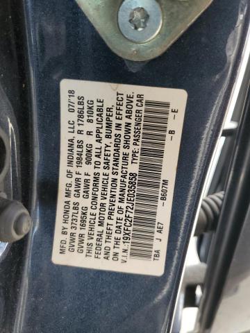 19XFC2F72JE035858 - 2018 HONDA CIVIC EX Qara foto 12