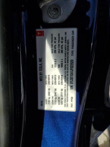 5YJ3E1EA1JF022520 - 2018 TESLA MODEL 3 Mavi foto 12