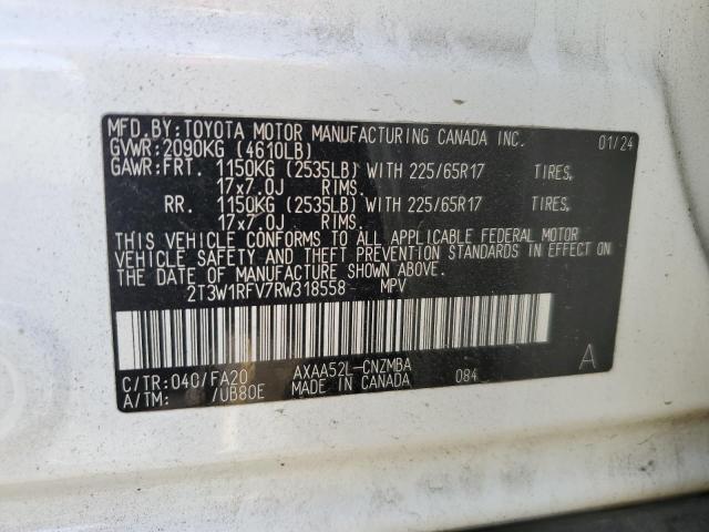 2T3W1RFV7RW318558 - 2024 TOYOTA RAV4 XLE 白色 照片 14
