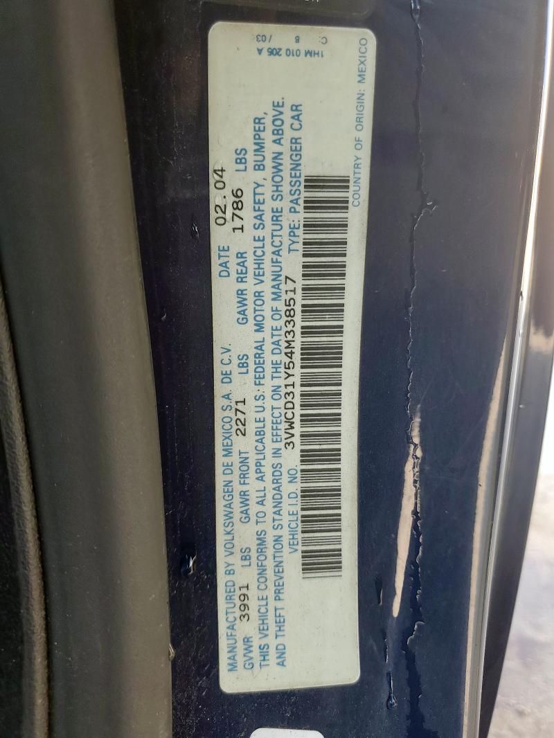 3VWCD31Y54M338517 - 2004 VOLKSWAGEN NEW BEETLE GLS BLUE photo 13