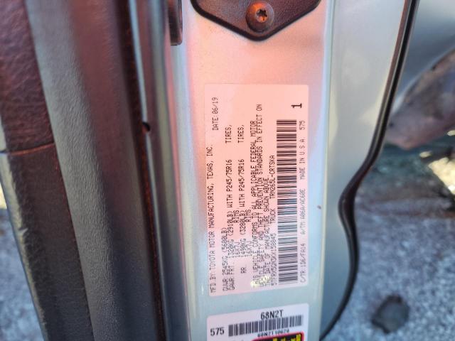 5TFRX5GN3KX158845 - 2019 TOYOTA TACOMA ACCESS CAB ვერცხლისფერი ფოტო 12