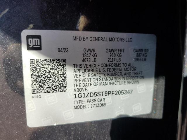 1G1ZD5ST9PF205347 - 2023 CHEVROLET MALIBU LT BLACK photo 12