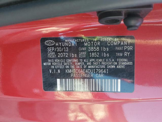 KMHTC6AE4DU179641 - 2013 HYUNDAI VELOSTER TURBO RED photo 13