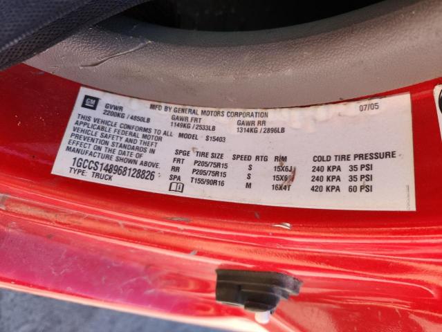 1GCCS148968128826 - 2006 CHEVROLET COLORADO RED photo 12