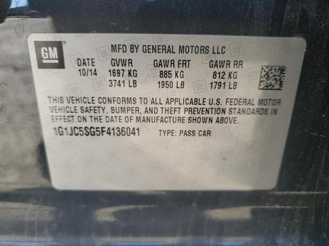 1G1JC5SG5F4136041 - 2015 CHEVROLET SONIC LT 灰色 照片 12