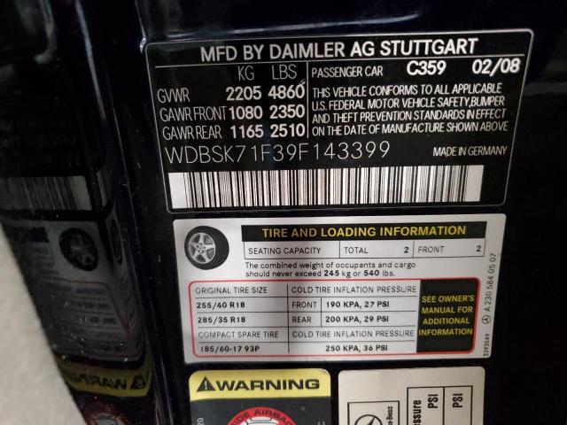 WDBSK71F39F143399 - 2009 MERCEDES-BENZ SL 550 ლურჯი ფოტო 12