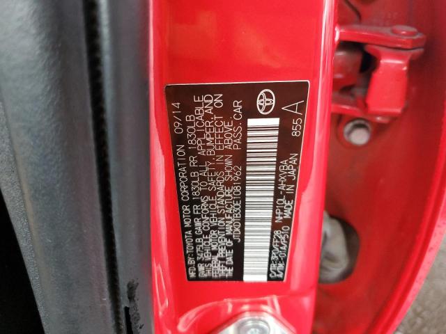 JTDKDTB30E1081962 - 2014 TOYOTA PRIUS C 红色 照片 12