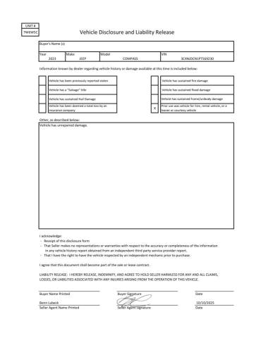 3C4NJDCN1PT569230 - 2023 JEEP COMPASS LIMITED Blanco foto 13