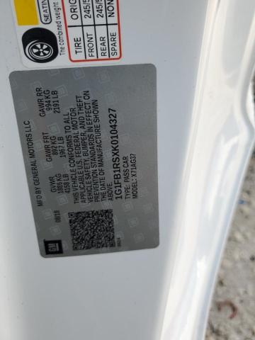 1G1FB1RSXK0104327 - 2019 CHEV CAMARO LS WHITE photo 12