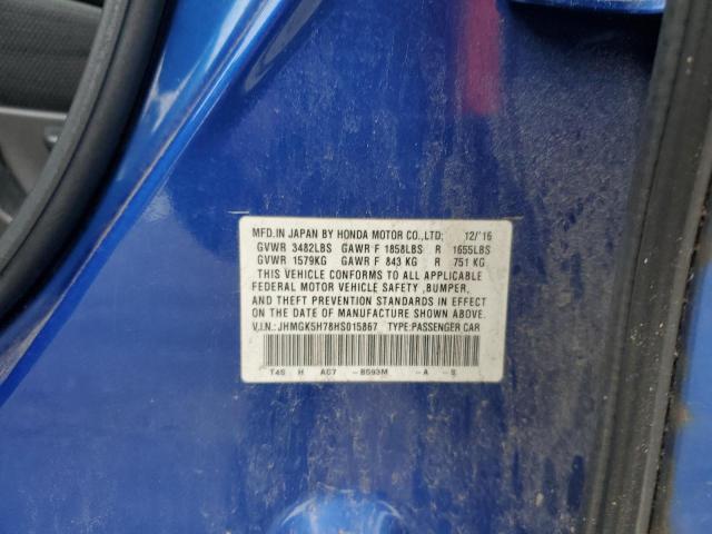 JHMGK5H78HS015867 - 2017 HONDA FIT EX 蓝色 照片 12