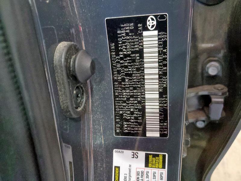 5YFB4MDE6PP074002 - 2023 TOYOTA COROLLA LE Сұр фото 12