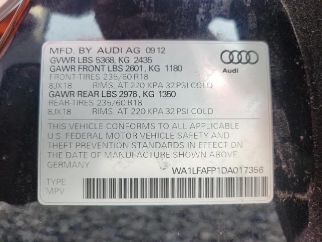 WA1LFAFP1DA017356 - 2013 AUDI Q5 PREMIUM PLUS BLUE photo 13