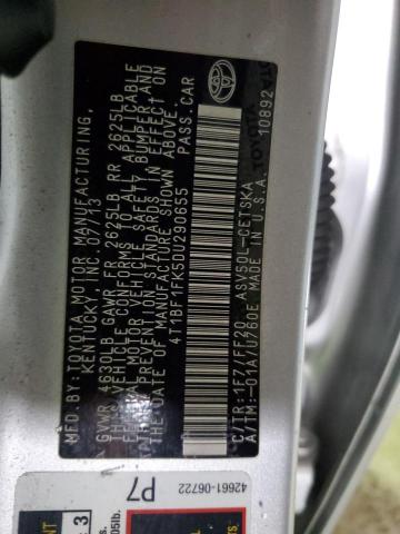 4T1BF1FK5DU290655 - 2013 TOYOTA CAMRY L WHITE photo 13