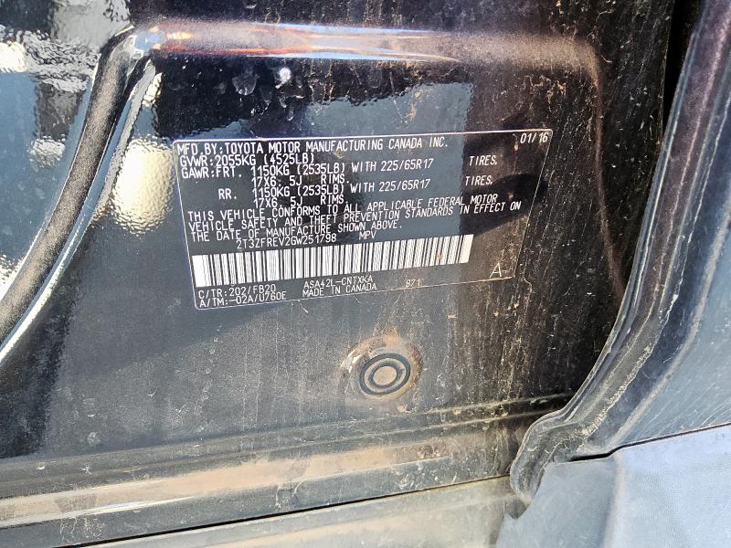 2T3ZFREV2GW251798 - 2016 TOYOTA RAV4 LE Qara foto 12