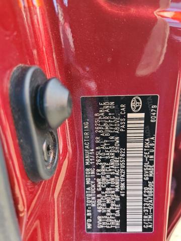 4T1BK1FK2FU557622 - 2015 TOYOTA CAMRY XSE RED photo 12