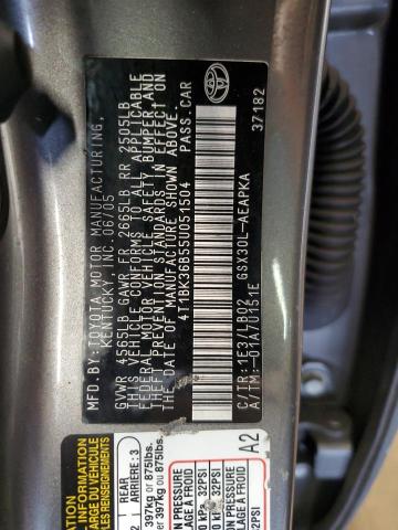 4T1BK36B55U051504 - 2005 TOYOTA AVALON XL Gris photo 13