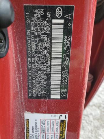 JTDBU4EE8C9172396 - 2012 TOYOTA COROLLA BASE Красный фото 12