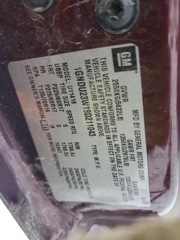 1GNDU23W18D211043 - 2008 CHEVROLET UPLANDER LS BURGUNDY photo 13