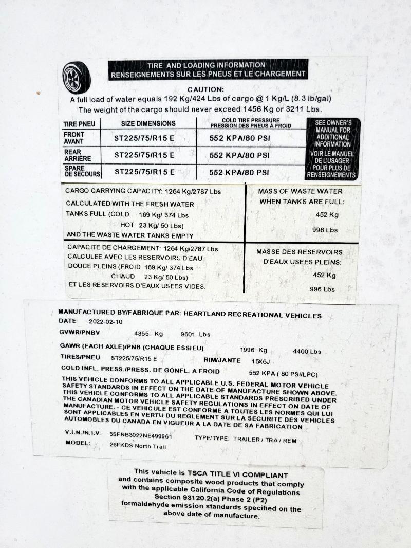 5SFNB3022NE499961 - 2022 HEARTLAND NORTH TRAI 双色 照片 10