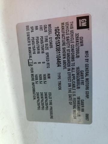 1GCFG15X081104494 - 2008 CHEVROLET EXPRESS G1 WHITE photo 13