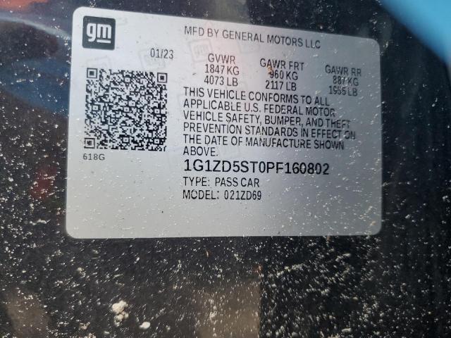 1G1ZD5ST0PF160802 - 2023 CHEVROLET MALIBU LT 黑色 照片 12