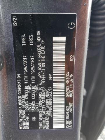 JTEFU5JR0N5263748 - 2022 TOYOTA 4RUNNER SR5 ნაცრისფერი ფოტო 13