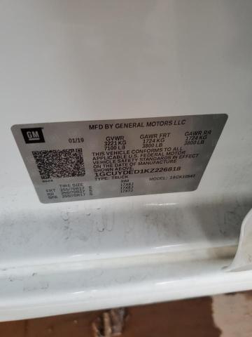 1GCUYDED1KZ226818 - 2019 CHEVROLET SILVERADO K1500 LT 白色 照片 12