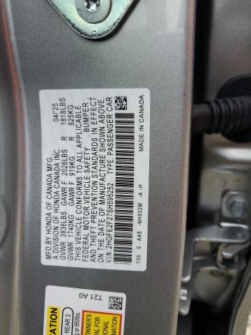 2HGFE2F27SH595252 - 2025 HONDA CIVIC LX Արծաթագույն լուսանկար 13