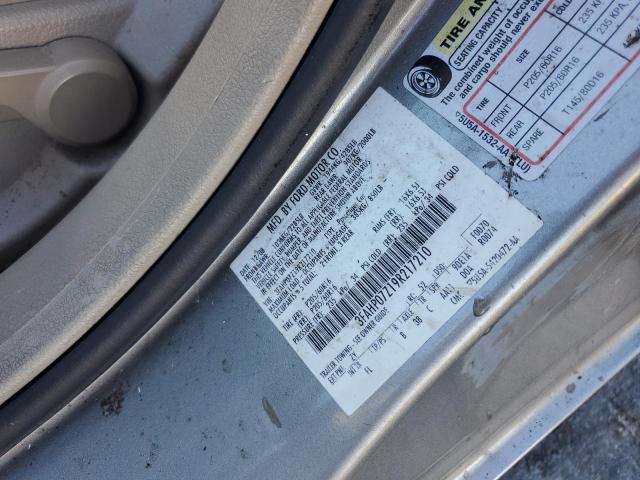 3FAHP07Z19R217210 - 2009 FORD FUSION SE SILVER photo 12