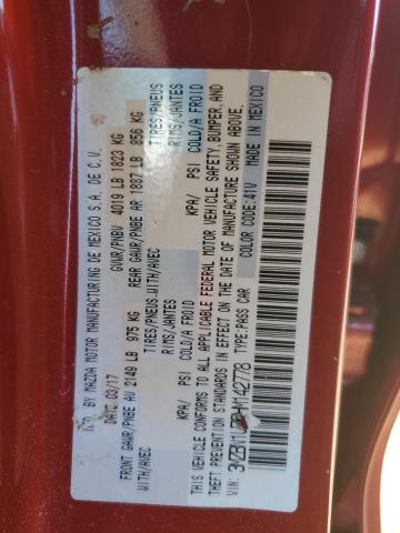 3MZBN1U79HM142778 - 2017 MAZDA 3 SPORT 红色 照片 12