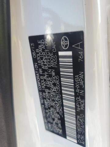 JTDKDTB37D1050805 - 2013 TOYOTA PRIUS C თეთრი ფოტო 12