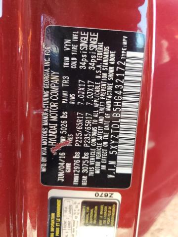 5XYZTDLB5HG432172 - 2017 HYUNDAI SANTA FE S RED photo 13