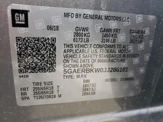 5GAERBKW0JJ286101 - 2018 BUICK ENCLAVE ESSENCE 石墨色 照片 14