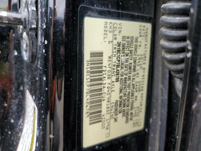 3N1BC1CP7BL426789 - 2011 NISSAN VERSA S BLACK photo 12