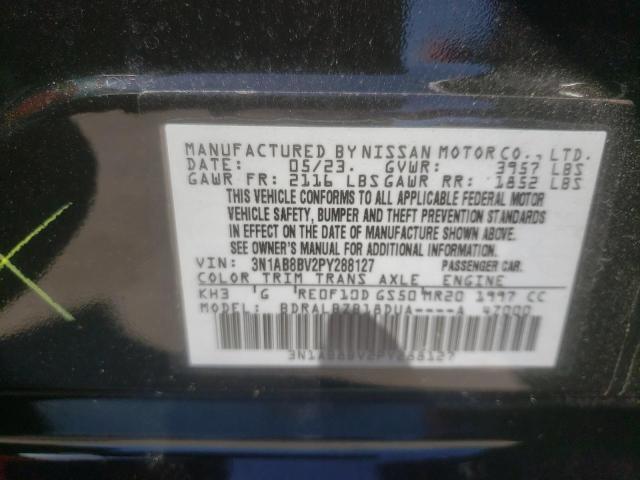 3N1AB8BV2PY288127 - 2023 NISSAN SENTRA S BLACK photo 12
