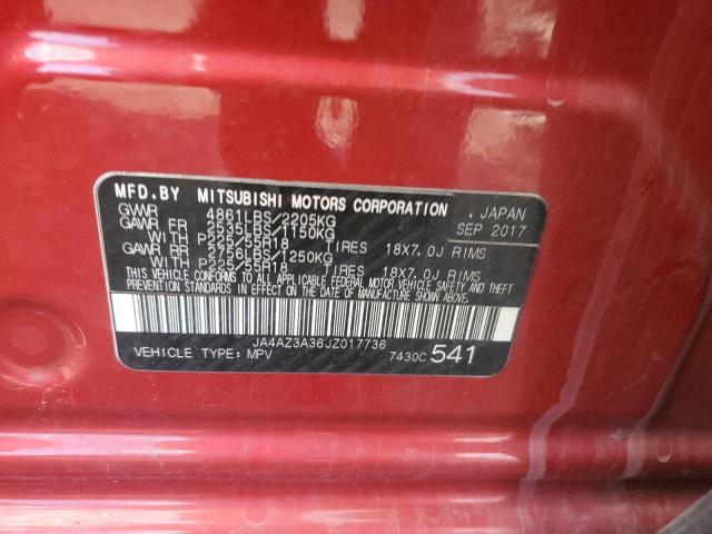 JA4AZ3A36JZ017736 - 2018 MITSUBISHI OUTLANDER SE Красный фото 13