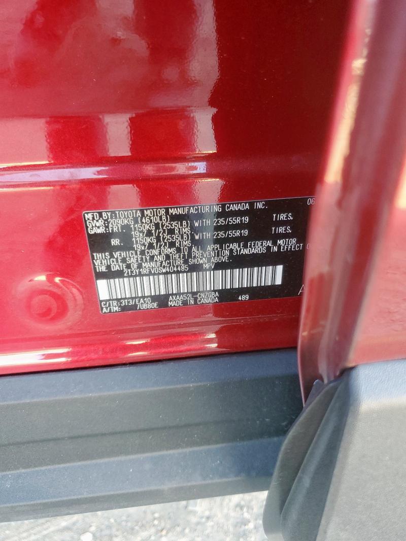 2T3Y1RFV0SW404485 - 2025 TOYOTA RAV4 LIMITED RED photo 12