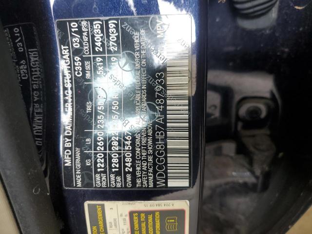 WDCGG8HB7AF487933 - 2010 MERCEDES-BENZ GLK 350 4MATIC BLACK photo 13