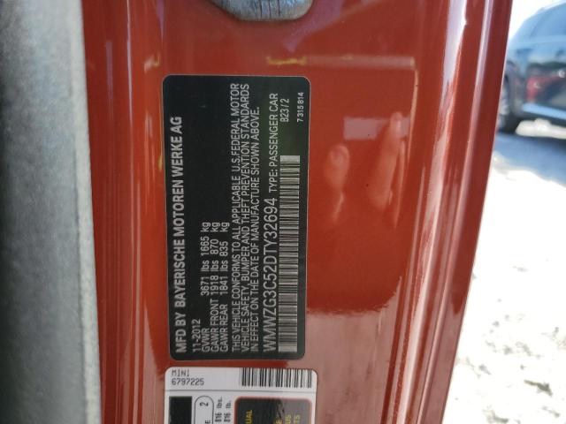 WMWZG3C52DTY32694 - 2013 MINI COOPER S CLUBMAN Նարնջագույն լուսանկար 13