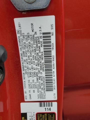 5TELU42N09Z638120 - 2009 TOYOTA TACOMA DOUBLE CAB RED photo 12