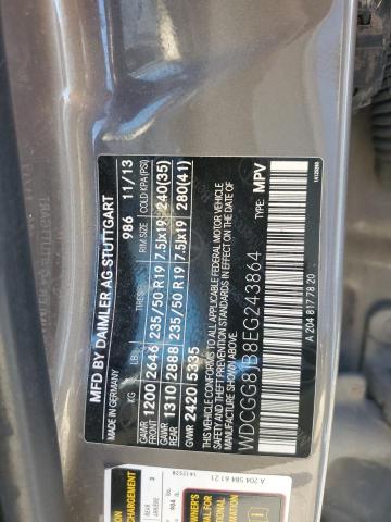 WDCGG8JB8EG243864 - 2014 MERCEDES-BENZ GLK 350 4MATIC GRAY photo 13