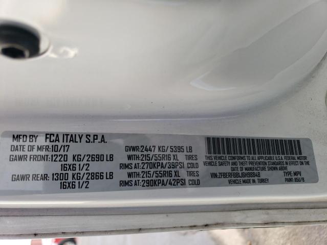 ZFBERFBB1J6H98848 - 2018 RAM PROMASTER SLT Սպիտակ լուսանկար 14