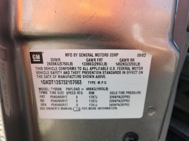 1GKDT13S732157663 - 2003 GMC ENVOY Gümüş foto 13