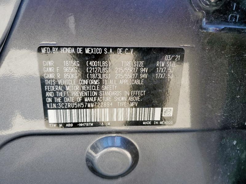 3CZRU5H57MM722894 - 2021 HONDA HR-V EX 灰色 照片 13