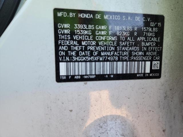 3HGGK5H5XFM774978 - 2015 HONDA FIT LX 白色 照片 13