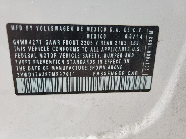 3VWD17AJ9EM297611 - 2014 VOLKSWAGEN JETTA SE 白色 照片 12