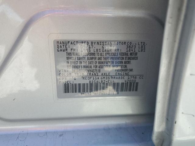 3N1AB7AP2HY407518 - 2017 NISSAN SENTRA S Boz foto 12