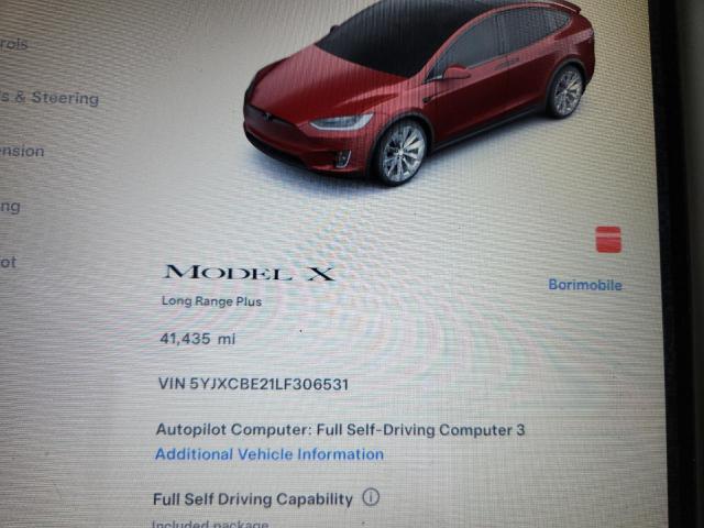 5YJXCBE21LF306531 - 2020 TESLA MODEL X წითელი ფოტო 9
